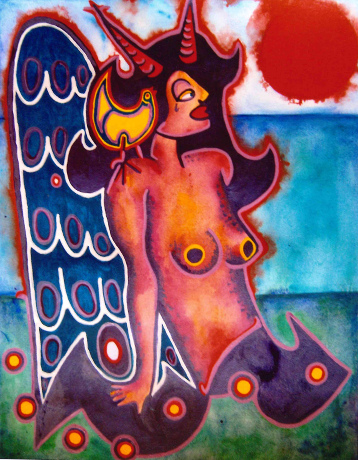 Untitled. (Mistress Devil of Hope fighting Despair. Hoffnung gegen Verzweiflung.)